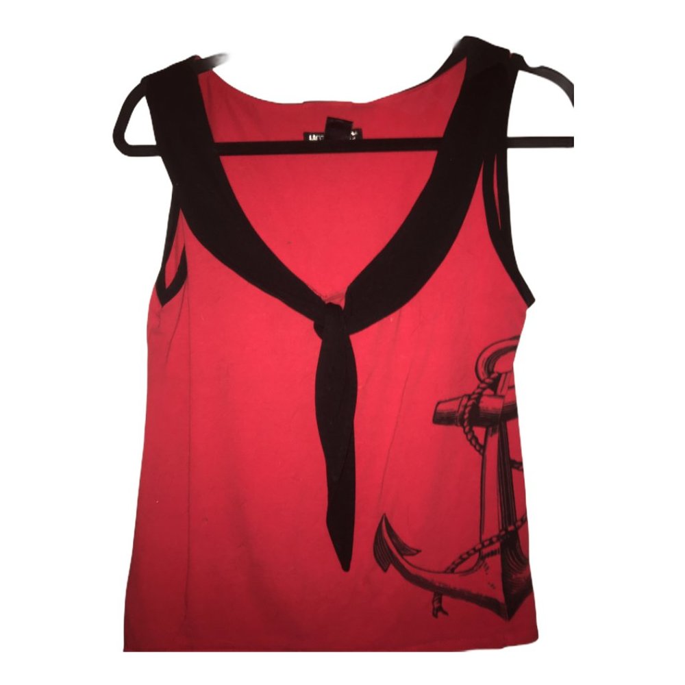 Hot Topic Sailor Tank-top Red and black L